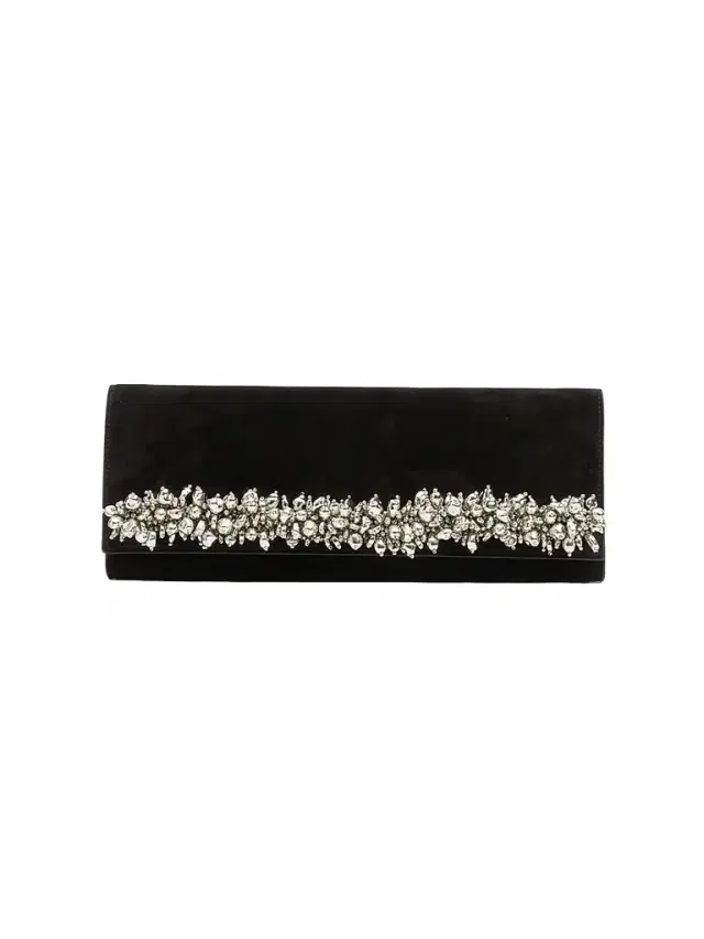 Women's River Embellished Suede East-West Clutch - Black Women's River Embellished Suede East-West Clutch - Black