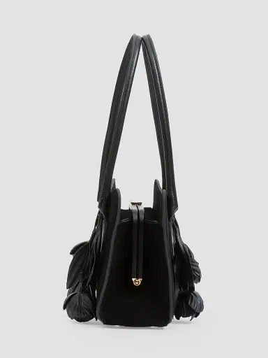 Simkhai Women's Fleur Tasseled Suede Shoulder Bag - Black | Thumbnail 3