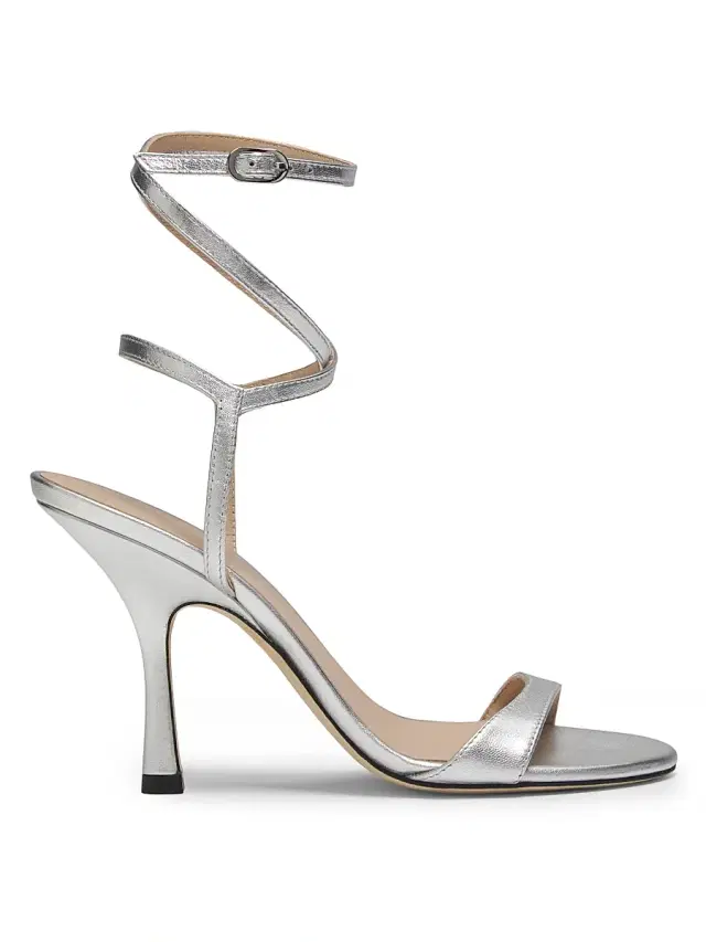 Stuart Weitzman Women's Nudist Wrap 0MM Leather Sandals - Silver