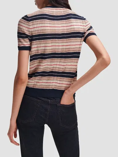 rag & bone Women's Teresa Striped Short-Sleeve Cardigan - Navy Multi - Size XL | Thumbnail 3 rag & bone Women's Teresa Striped Short-Sleeve Cardigan - Navy Multi - Size XL | Thumbnail 3