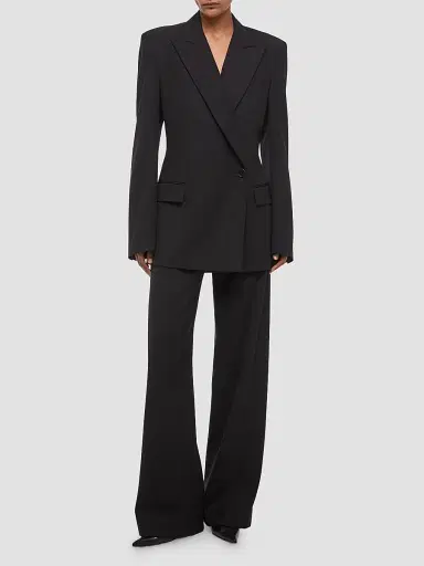 Helmut Lang Women's Wool Gabardine Relaxed-Fit Blazer - Black - Size 12 | Thumbnail 2