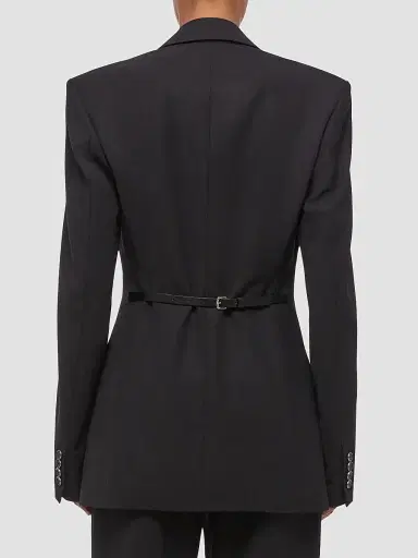 Helmut Lang Women's Wool Gabardine Relaxed-Fit Blazer - Black - Size 12 | Thumbnail 3