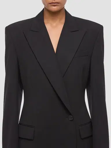 Helmut Lang Women's Wool Gabardine Relaxed-Fit Blazer - Black - Size 12 | Thumbnail 5