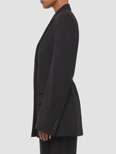 Helmut Lang Women's Wool Gabardine Relaxed-Fit Blazer - Black - Size 12 | Thumbnail 6