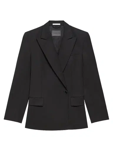 Helmut Lang Women's Wool Gabardine Relaxed-Fit Blazer - Black - Size 12 | Thumbnail 1