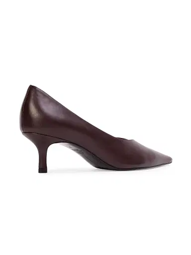 Black Suede Studio Women's Briar 50MM Leather Pumps - Black Coffee Leather | Thumbnail 5