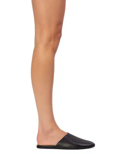 Black Suede Studio Women's Shiloh Leather Slippers - Black Leather | Thumbnail 2 Black Suede Studio Women's Shiloh Leather Slippers - Black Leather | Thumbnail 2