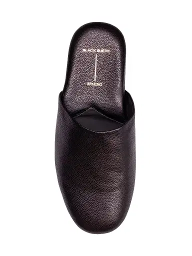 Black Suede Studio Women's Shiloh Leather Slippers - Black Leather | Thumbnail 6 Black Suede Studio Women's Shiloh Leather Slippers - Black Leather | Thumbnail 6