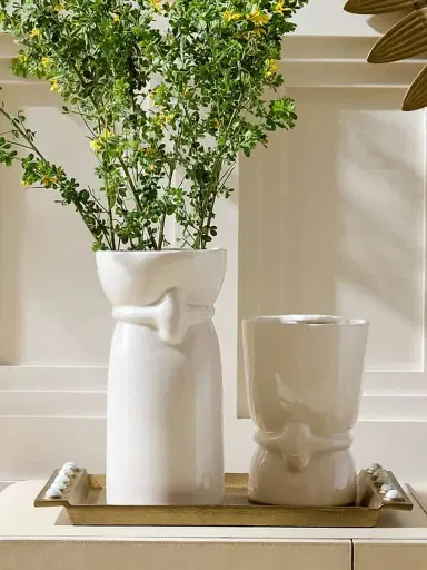 Arteriors Maud Vases 2-Piece Set - White | Thumbnail 3