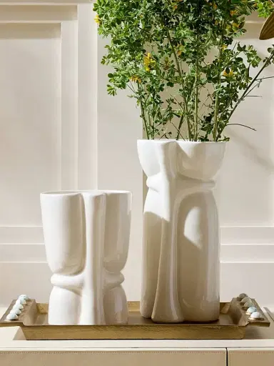 Arteriors Maud Vases 2-Piece Set - White | Thumbnail 4