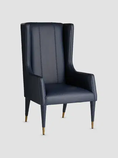 Arteriors Hawthorne Leather Host Chair - Blue | Thumbnail 2