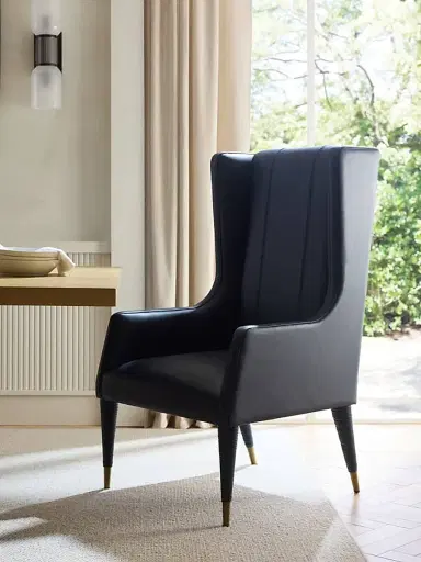 Arteriors Hawthorne Leather Host Chair - Blue | Thumbnail 4