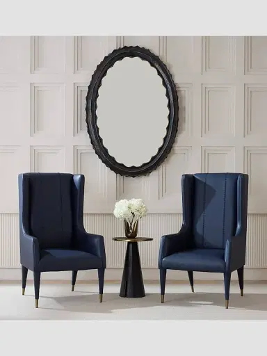 Arteriors Hawthorne Leather Host Chair - Blue | Thumbnail 5