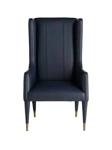 Arteriors Hawthorne Leather Host Chair - Blue | Thumbnail 1