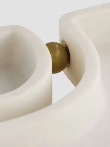 Arteriors Lily Riverstone & Brass Split Tray - White | Thumbnail 7
