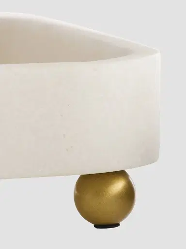 Arteriors Lily Riverstone & Brass Split Tray - White | Thumbnail 9