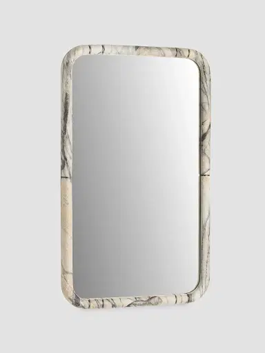 Arteriors Trevino Resin & Bronze-Plated Iron Rectangular Mirror - Grey | Thumbnail 2