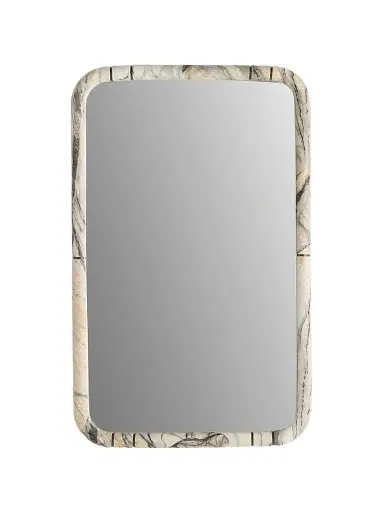 Arteriors Trevino Resin & Bronze-Plated Iron Rectangular Mirror - Grey | Thumbnail 1