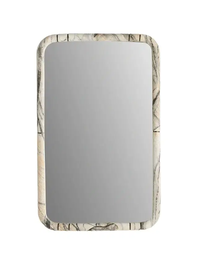 Arteriors Trevino Resin & Bronze-Plated Iron Rectangular Mirror - Grey
