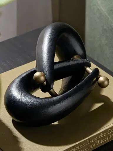 Arteriors Maple Cast Aluminum & Antique Brass Iron Sculpture - Black | Thumbnail 3