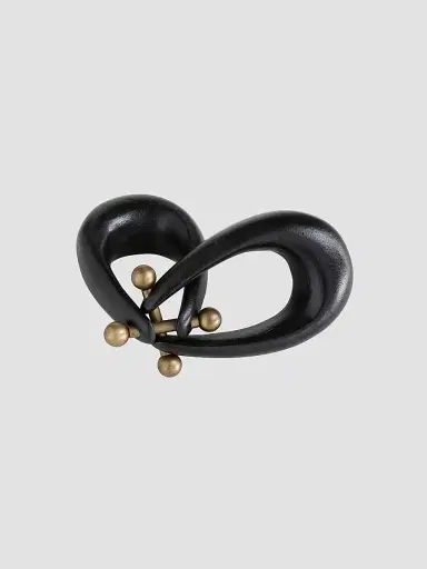 Arteriors Maple Cast Aluminum & Antique Brass Iron Sculpture - Black | Thumbnail 4