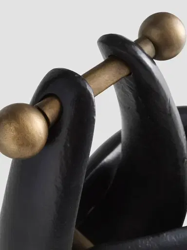 Arteriors Maple Cast Aluminum & Antique Brass Iron Sculpture - Black | Thumbnail 6