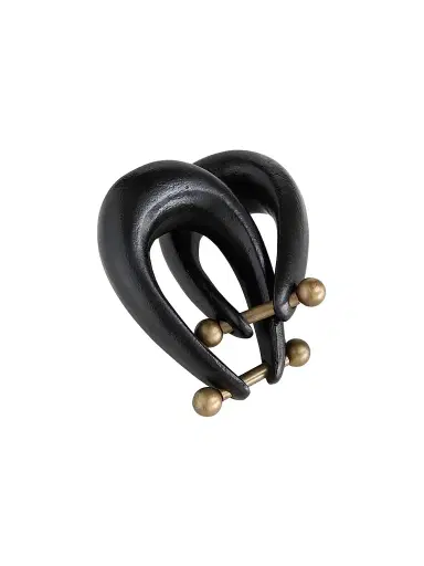 Arteriors Maple Cast Aluminum & Antique Brass Iron Sculpture - Black | Thumbnail 1