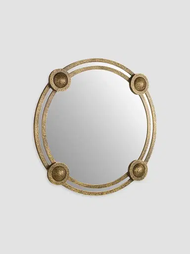 Arteriors Lisbon Antique Brass Round Mirror | Thumbnail 4 Arteriors Lisbon Antique Brass Round Mirror | Thumbnail 4