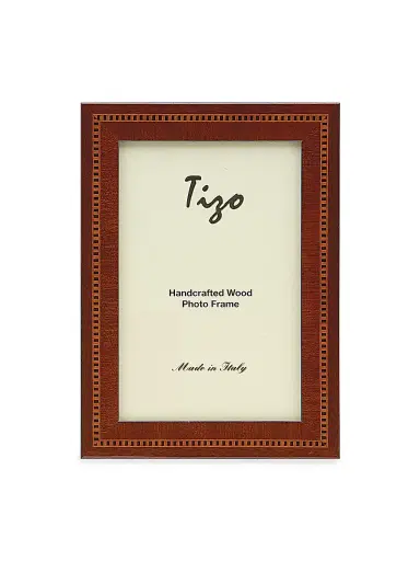 Tizo Inlaid Wood Checkered Frame - Brown - Size 8 x 10 | Thumbnail 1