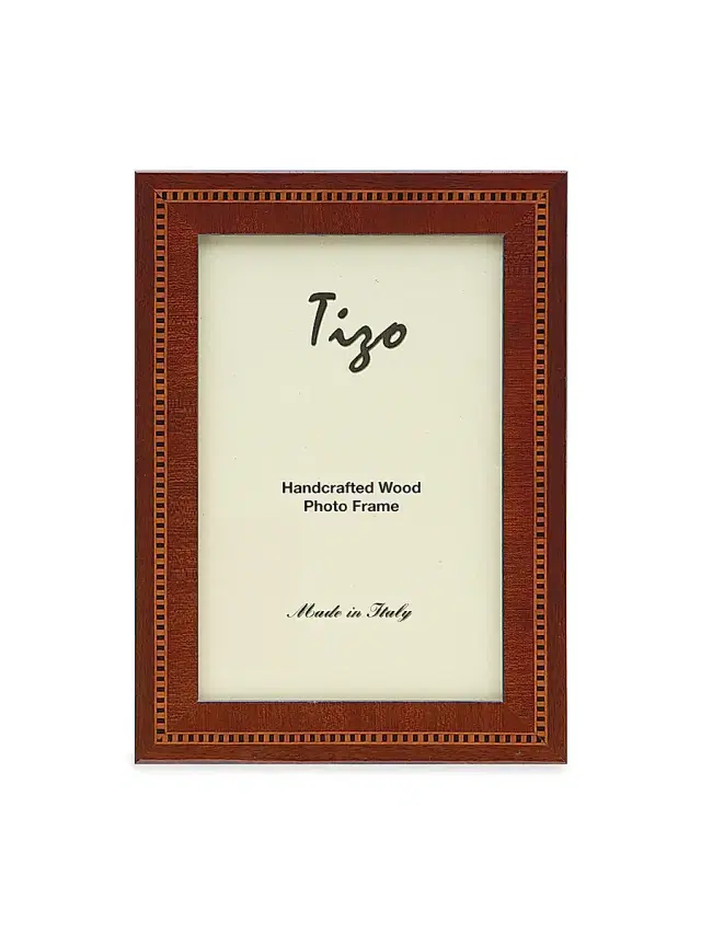 Tizo Inlaid Wood Checkered Frame - Brown - Size 8 x 10