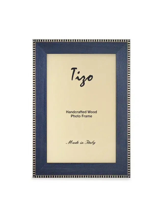 Tizo Inlaid Wood Checkered Frame - Blue - Size 8 x 10