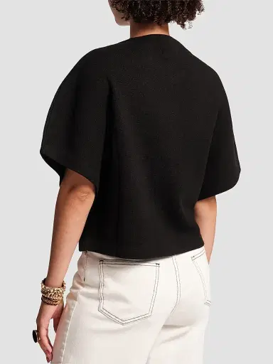 Frances Valentine Women's Carnegie Wool Shrug - Black | Thumbnail 2
