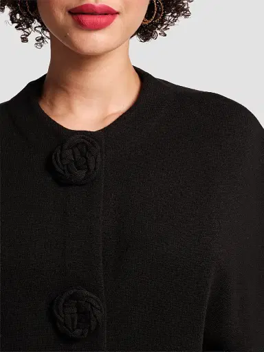 Frances Valentine Women's Carnegie Wool Shrug - Black | Thumbnail 3