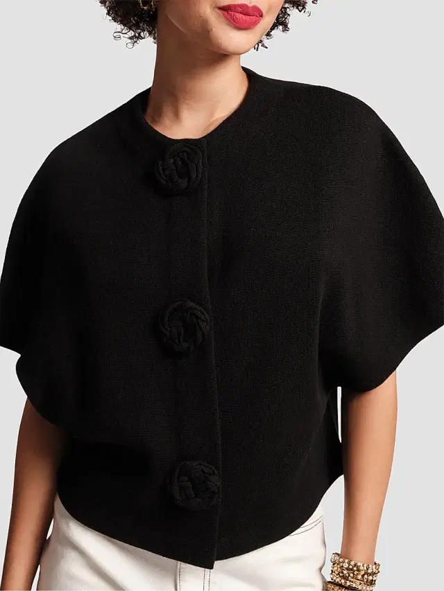 Women's Carnegie Wool Shrug - Black