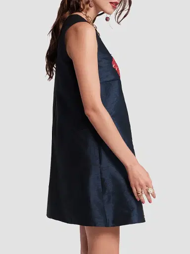 Frances Valentine Women's Alice Sequined Poppy Shift Dress - Navy Multi - Size XL | Thumbnail 5