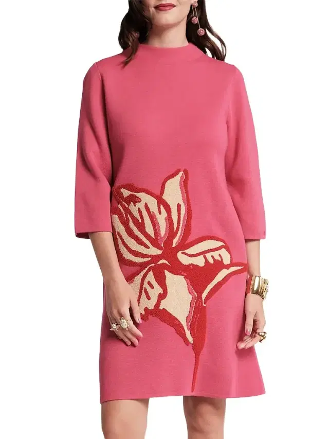Frances Valentine Women's Annie Fringed Tulip Mini Dress - Pink Multi - Size 20