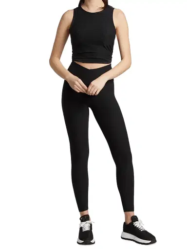 Beyond Yoga Women's At Your Leisure High-Waisted Cropped Leggings - Darkest Night | Thumbnail 2