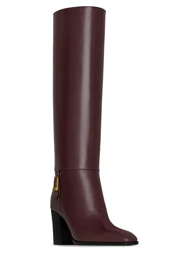 Saint Laurent Women's Julia Boots in Smooth Leather - Wine | Thumbnail 2