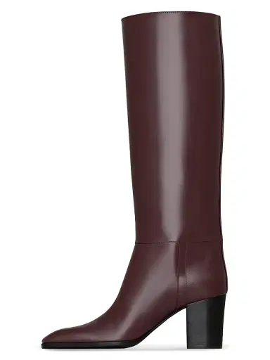 Saint Laurent Women's Julia Boots in Smooth Leather - Wine | Thumbnail 3