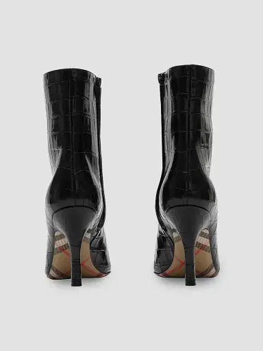 Burberry Women's Dame 90MM Crocodile-Embossed-Leather Ankle Boots - Black - Size 11 | Thumbnail 2 Burberry Women's Dame 90MM Crocodile-Embossed-Leather Ankle Boots - Black - Size 11 | Thumbnail 2