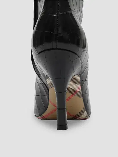 Burberry Women's Dame 90MM Crocodile-Embossed-Leather Ankle Boots - Black - Size 11 | Thumbnail 6 Burberry Women's Dame 90MM Crocodile-Embossed-Leather Ankle Boots - Black - Size 11 | Thumbnail 6