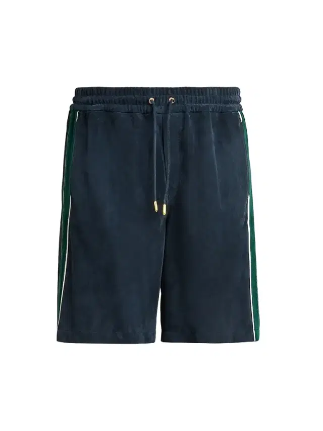 Casablanca Men's Striped Suede Track Shorts - Navy