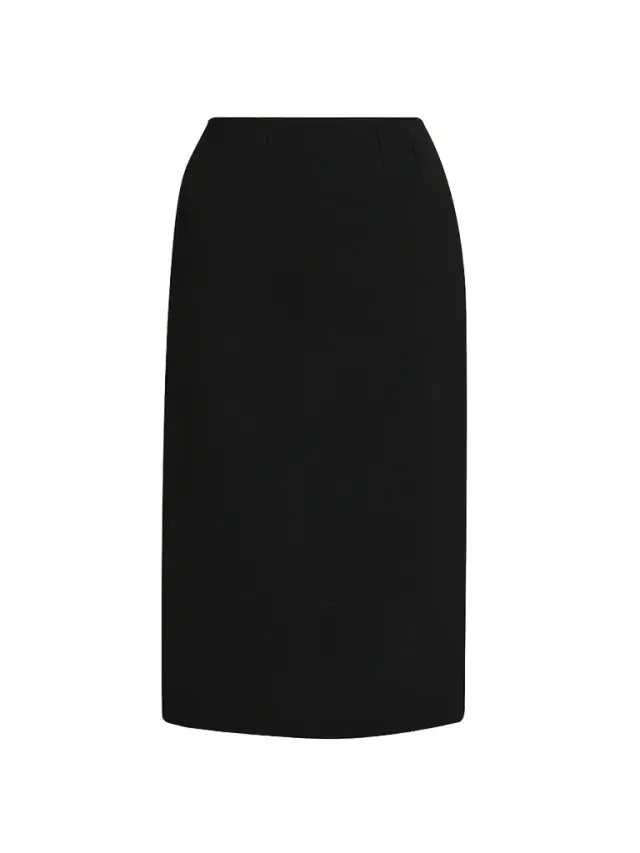 Women's Virgin Wool Pencil Midi-Skirt - Nero