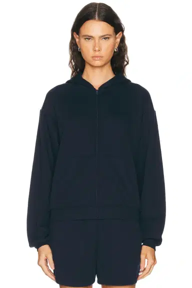 Skims Cotton Fleece Classic Zip-Up Hoodie | Thumbnail 2