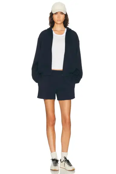 Skims Cotton Fleece Classic Zip-Up Hoodie | Thumbnail 5
