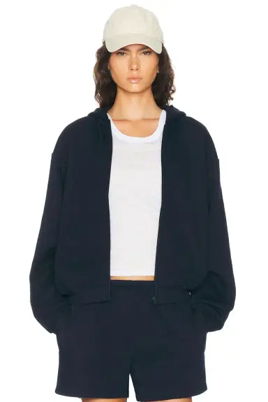 Skims Cotton Fleece Classic Zip-Up Hoodie | Thumbnail 1