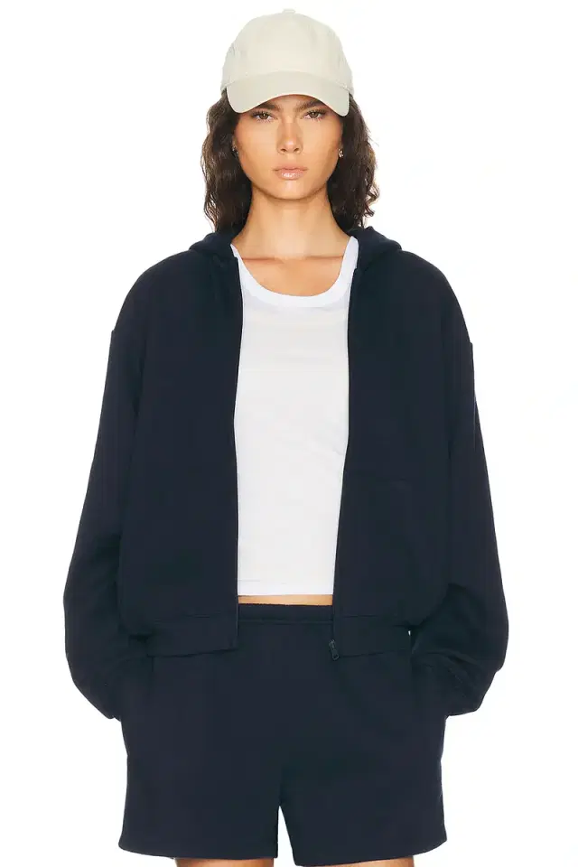 Skims Cotton Fleece Classic Zip-Up Hoodie