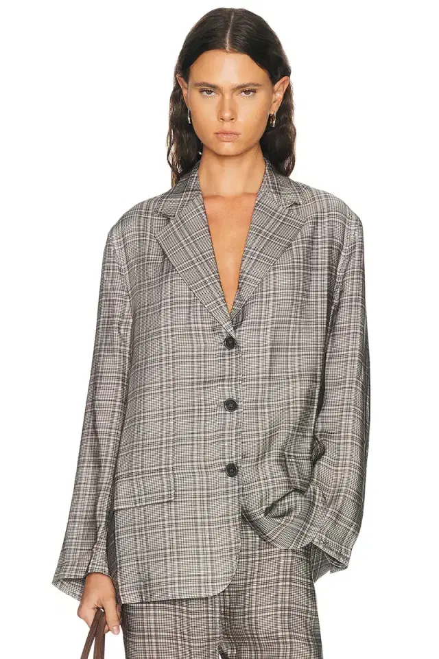 Acne Studios Junida Check Fluid Suit Jacket