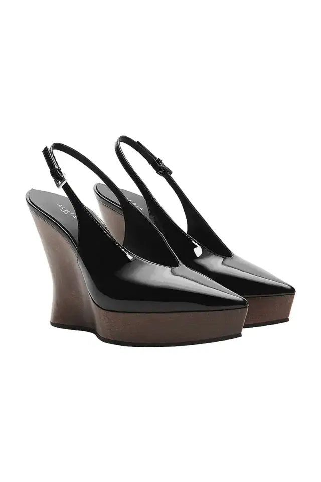 ALAÏA Clog Wedge Slingback Pump