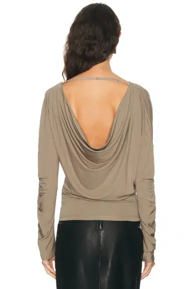Helmut Lang Cowl Long Sleeve Top | Thumbnail 4